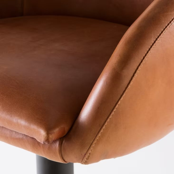 Brown Leather Hydraulic High dinning and Bar chair