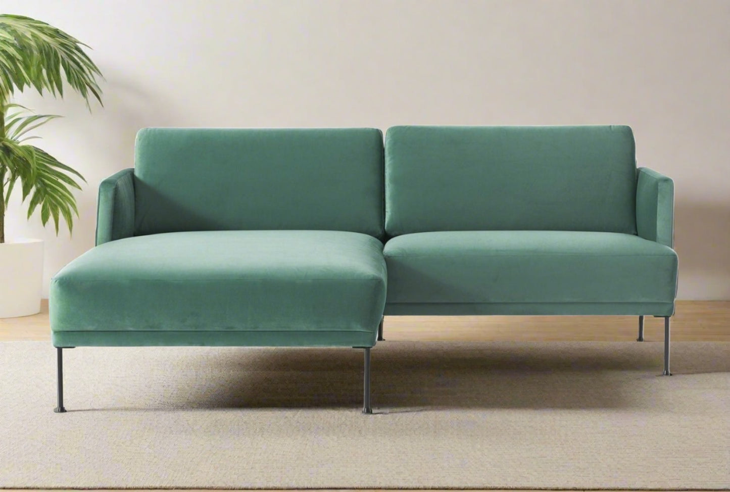 2 Seater Fabric sofa for TV room or Living room - Sea Green